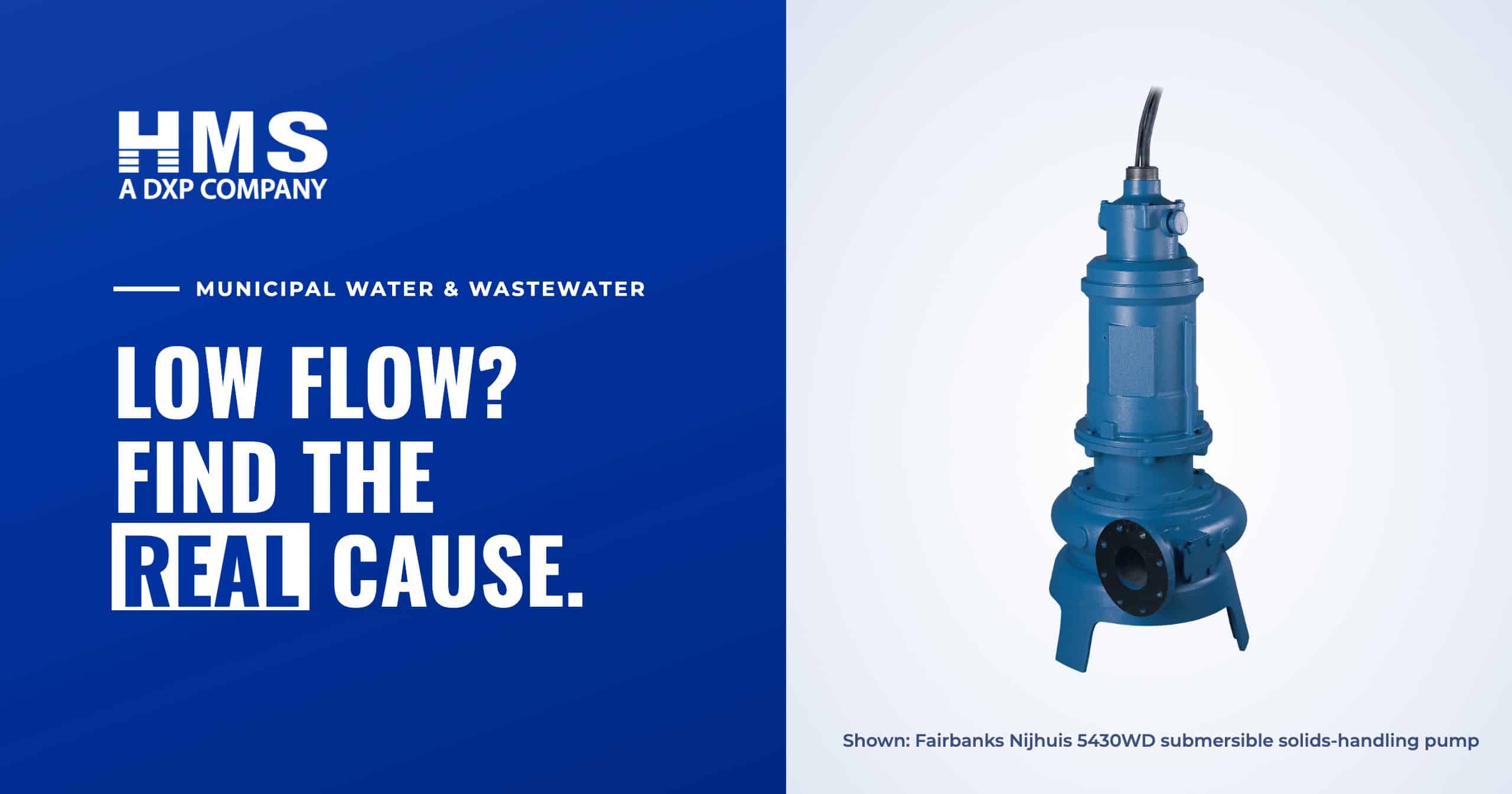 Fairbanks Nijhuis 5430WD submersible solids-handling pump — Diagnosing Low Flow at Municipal Pump Stations